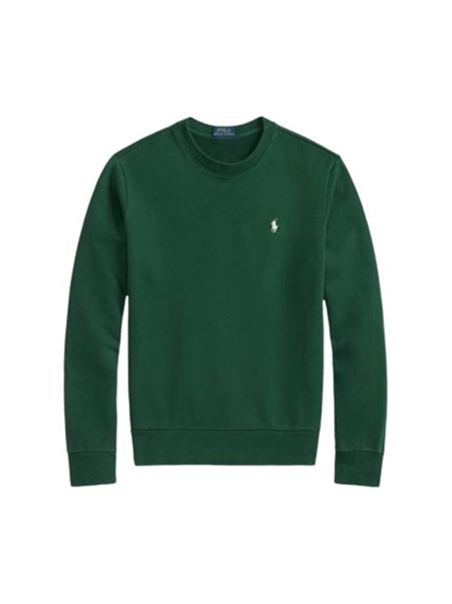 Felpa da uomo girocollo, color verde pino POLO RALPH LAUREN | 710916689033